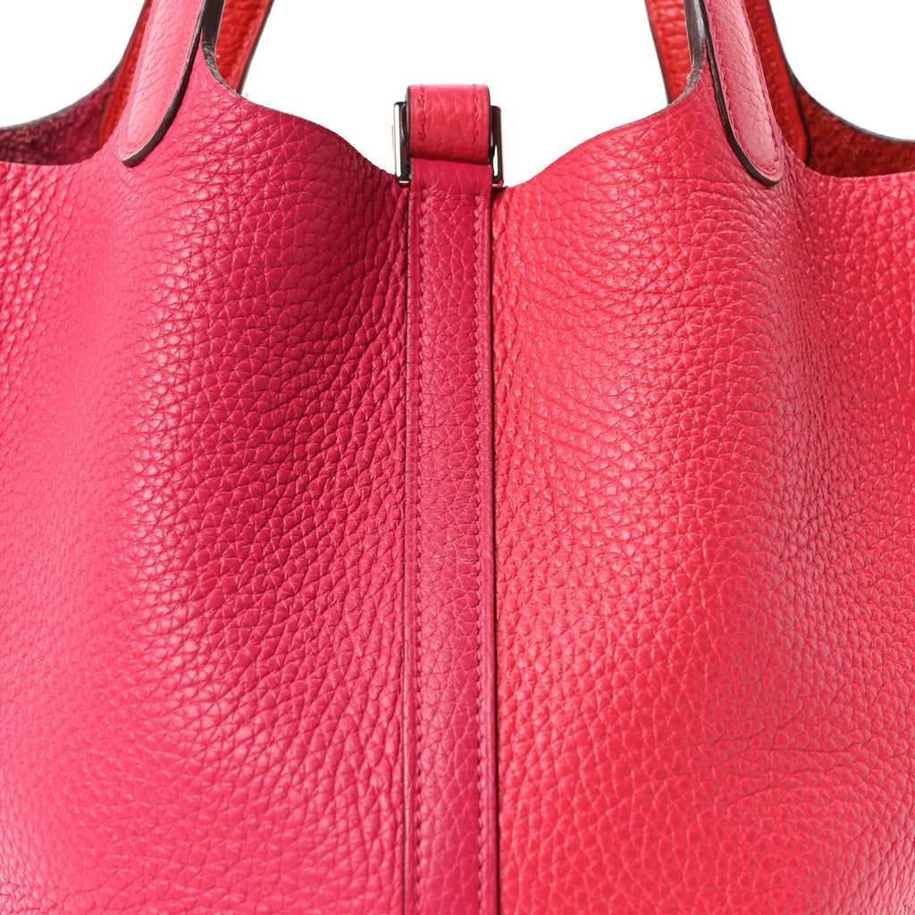 Taurillon Clemence Tri-Color Picotin Lock 18 PM Rose Extreme Rose Mexico Rouge De Coeur £¨ Direct shipment via from wholesalehk.shop