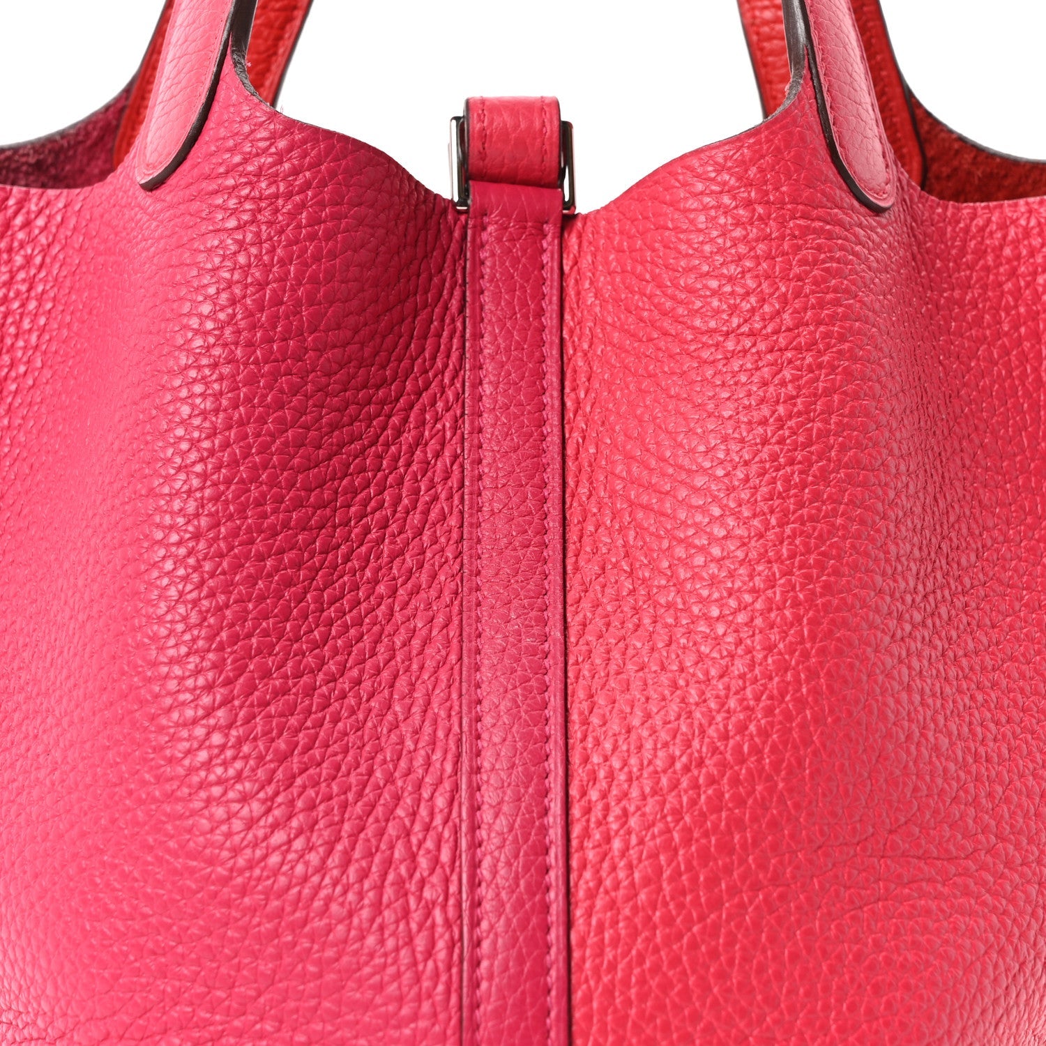 Taurillon Clemence Tri-Color Picotin Lock 18 PM Rose Extreme Rose Mexico Rouge De Coeur £¨ Direct shipment via from wholesalehk.shop