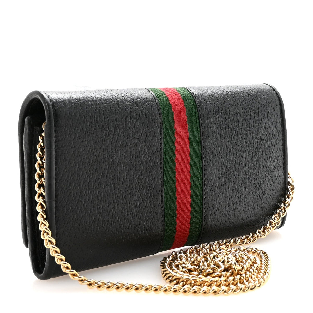 Dollar Calfskin Web Ophidia Wallet On Chain Black wholesalehk.shop