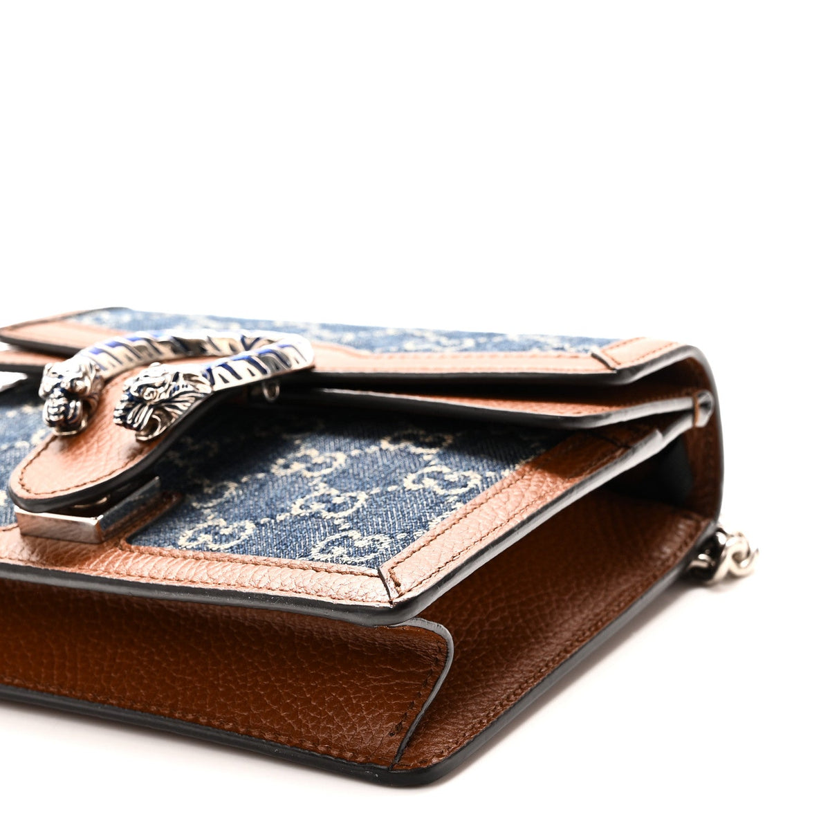 New Denim GG Monogram Dollar Calfskin Enamel Mini Dionysus Shoulder Bag Blue Tea Cuir Epilog Electric Blue wholesalehk.shop