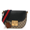 GG Supreme Monogram Web Medium Padlock Messenger Shoulder Bag Black £¨ Direct shipment via from wholesalehk.shop