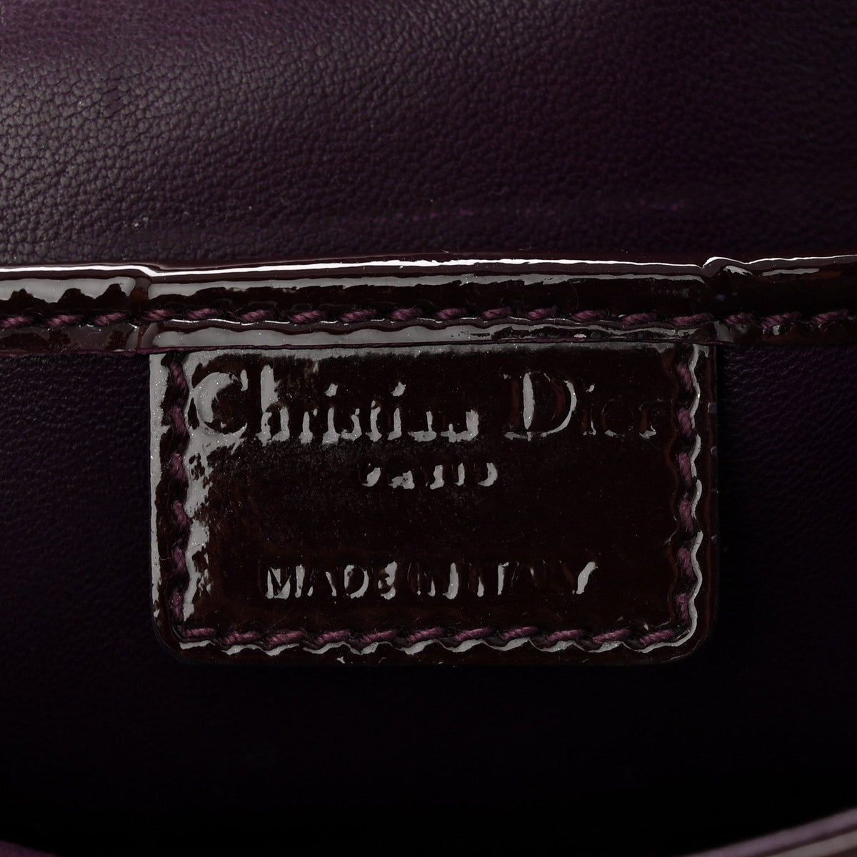 Patent Cannage Lady Dior Chain Wallet Purple wholesalehk.shop