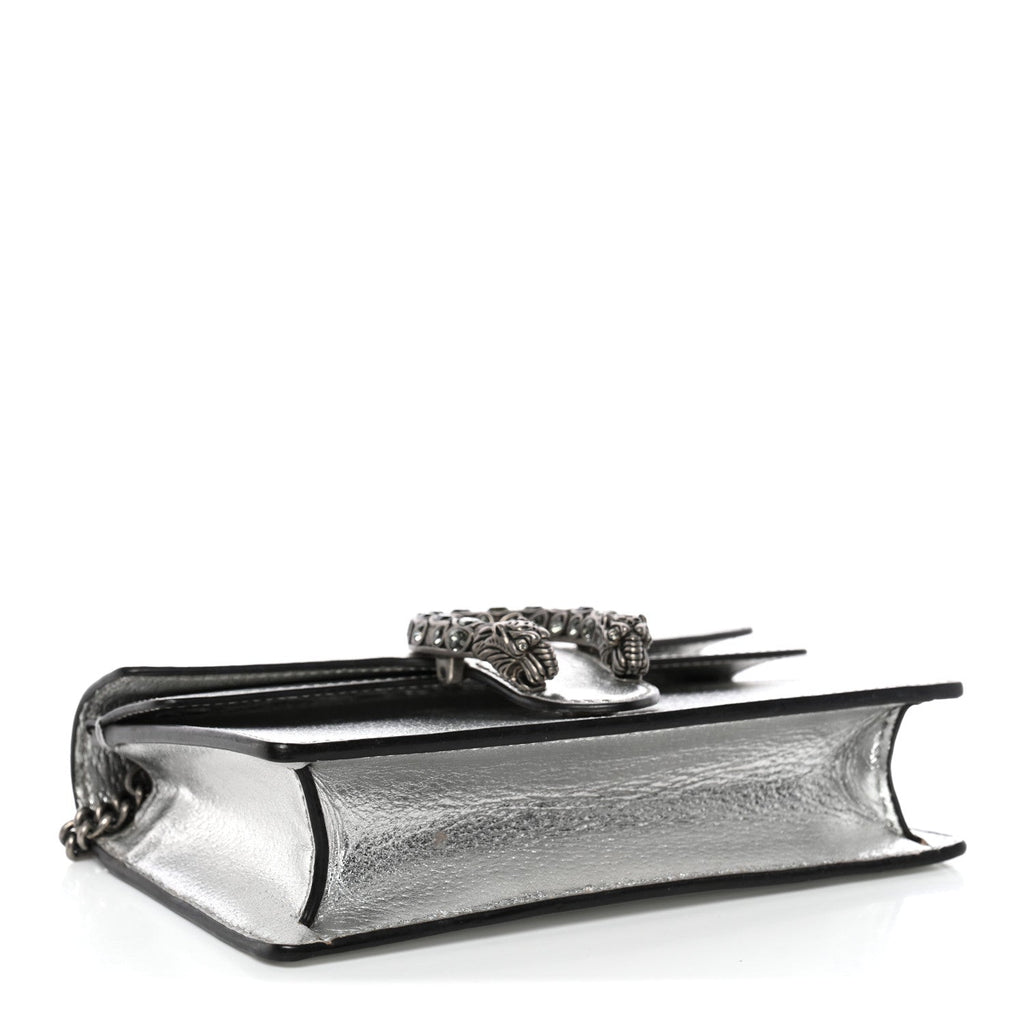 Metallic Calfskin Super Mini Dionysus Shoulder Bag Silver wholesalehk.shop