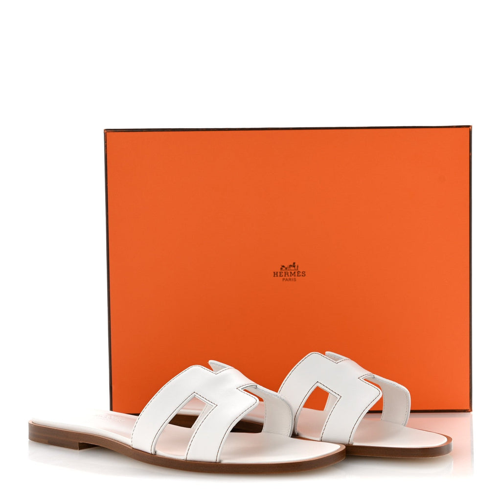 Box Calfskin Oran Sandals 36 White wholesalehk.shop