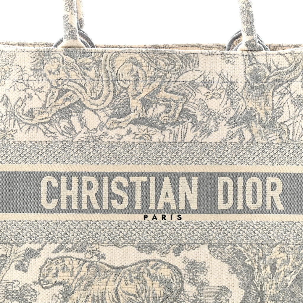 Canvas Embroidered Medium Dioriviera Toile De Jouy Book Tote Gray £¨ Direct shipment via from wholesalehk.shop