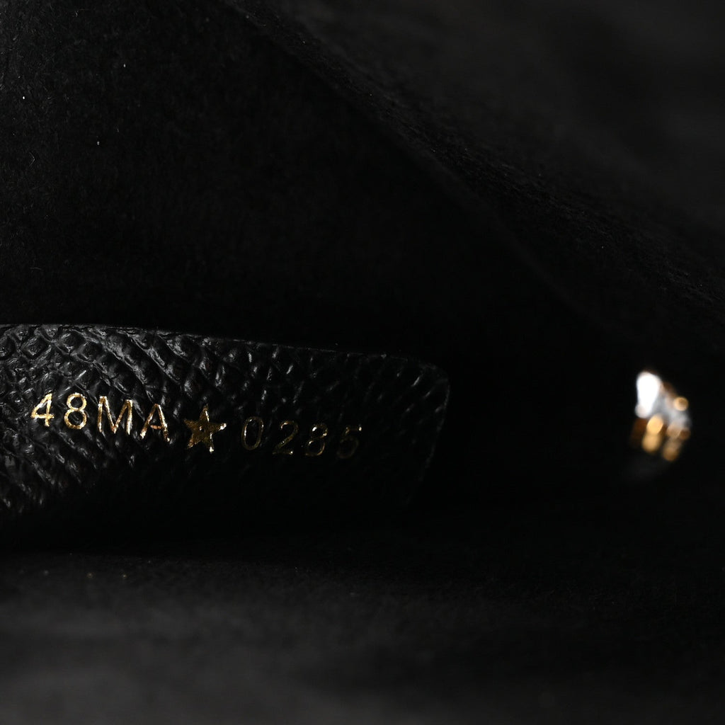 Grained Calfskin Caro Double Pouch Black wholesalehk.shop