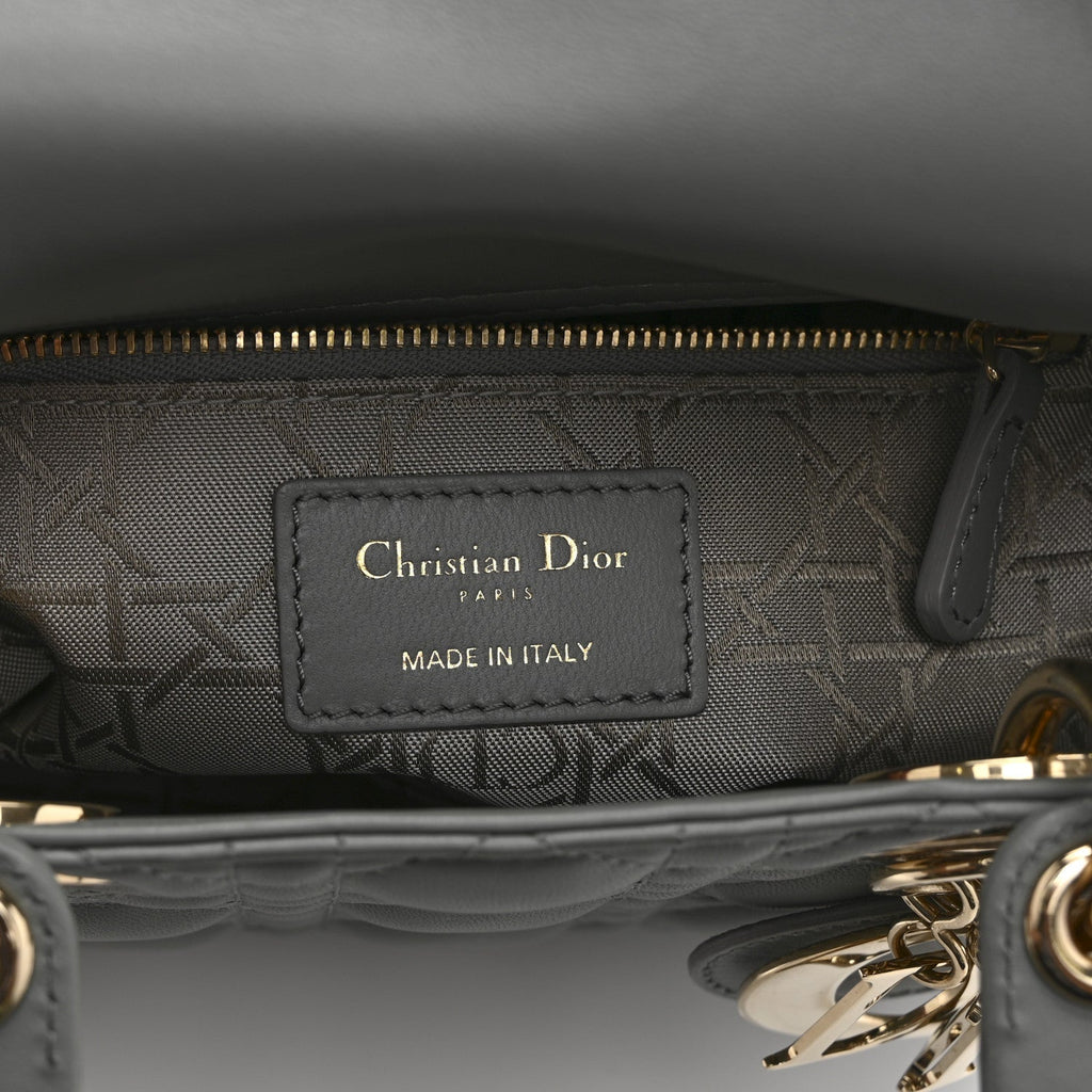 Lambskin Cannage Small My ABCDior Lady Dior Grey wholesalehk.shop