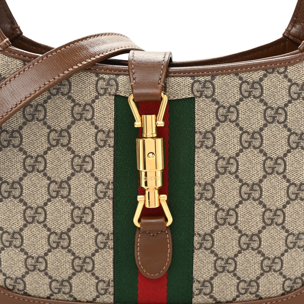 GG Supreme Monogram Azalea Calfskin Web Small Jackie 1961 Hobo Beige Ebony Brown Sugar £¨ Direct shipment via from wholesalehk.shop