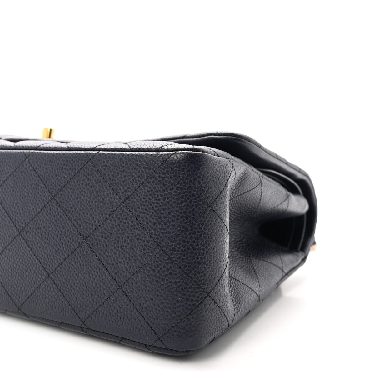 Caviar Quilted Jumbo Double Flap Navy Blue wholesalehk.shop