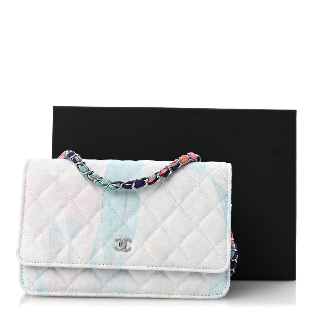 Canvas Quilted Jungle Jeans Wallet on Chain WOC Multicolor wholesalehk.shop
