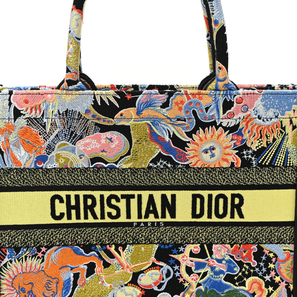 Canvas Zodiac Fantastico Embroidered Medium Book Tote Black Multicolor £¨ Direct shipment via from wholesalehk.shop