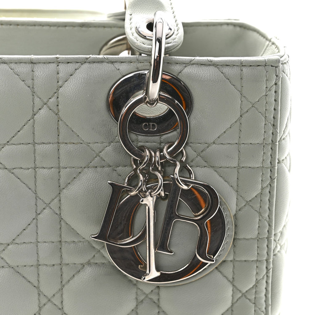 Lambskin Cannage Medium Lady Dior Green wholesalehk.shop