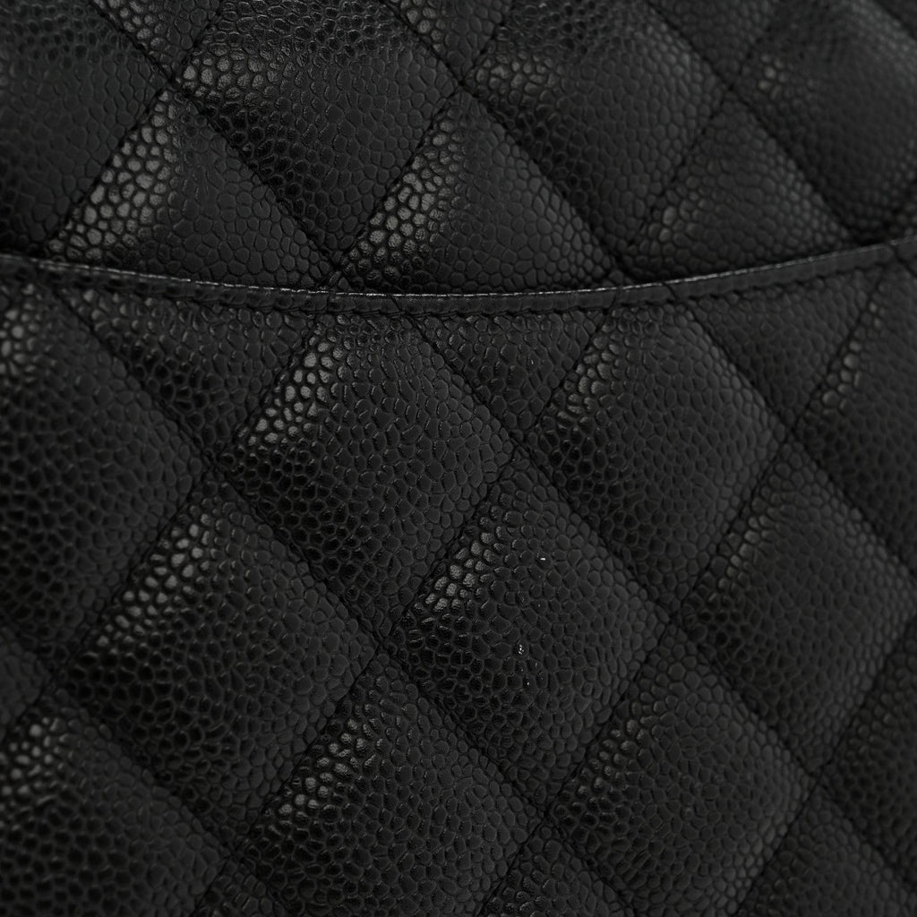 Caviar Quilted Jumbo Double Flap Black wholesalehk.shop