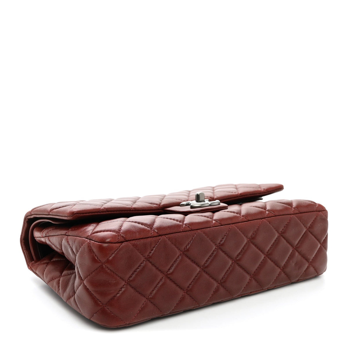 Lambskin Quilted Medium Double Flap Burgundy wholesalehk.shop