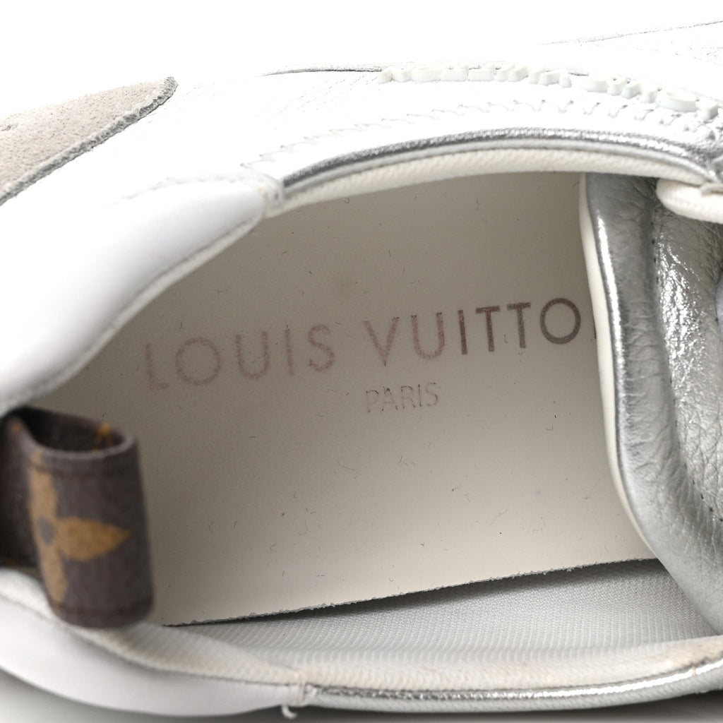 Metallic Grained Calfskin Womens LV Sneakerina 38 Silver £¨ Direct shipment via from wholesalehk.shop