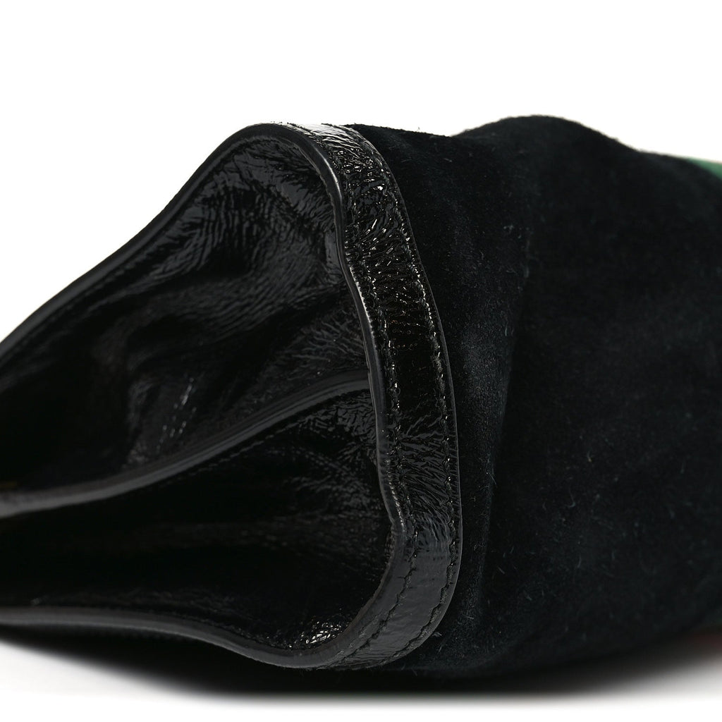 Suede Patent GG Web Medium Ophidia Chain Shoulder Bag Black wholesalehk.shop