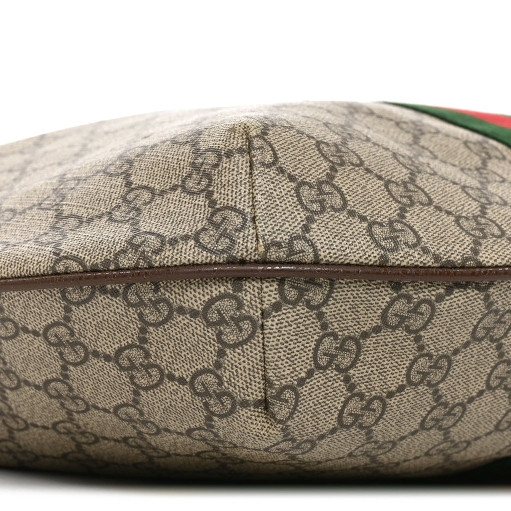 GG Supreme Monogram Web Ophidia Half Moon Hobo Brown wholesalehk.shop