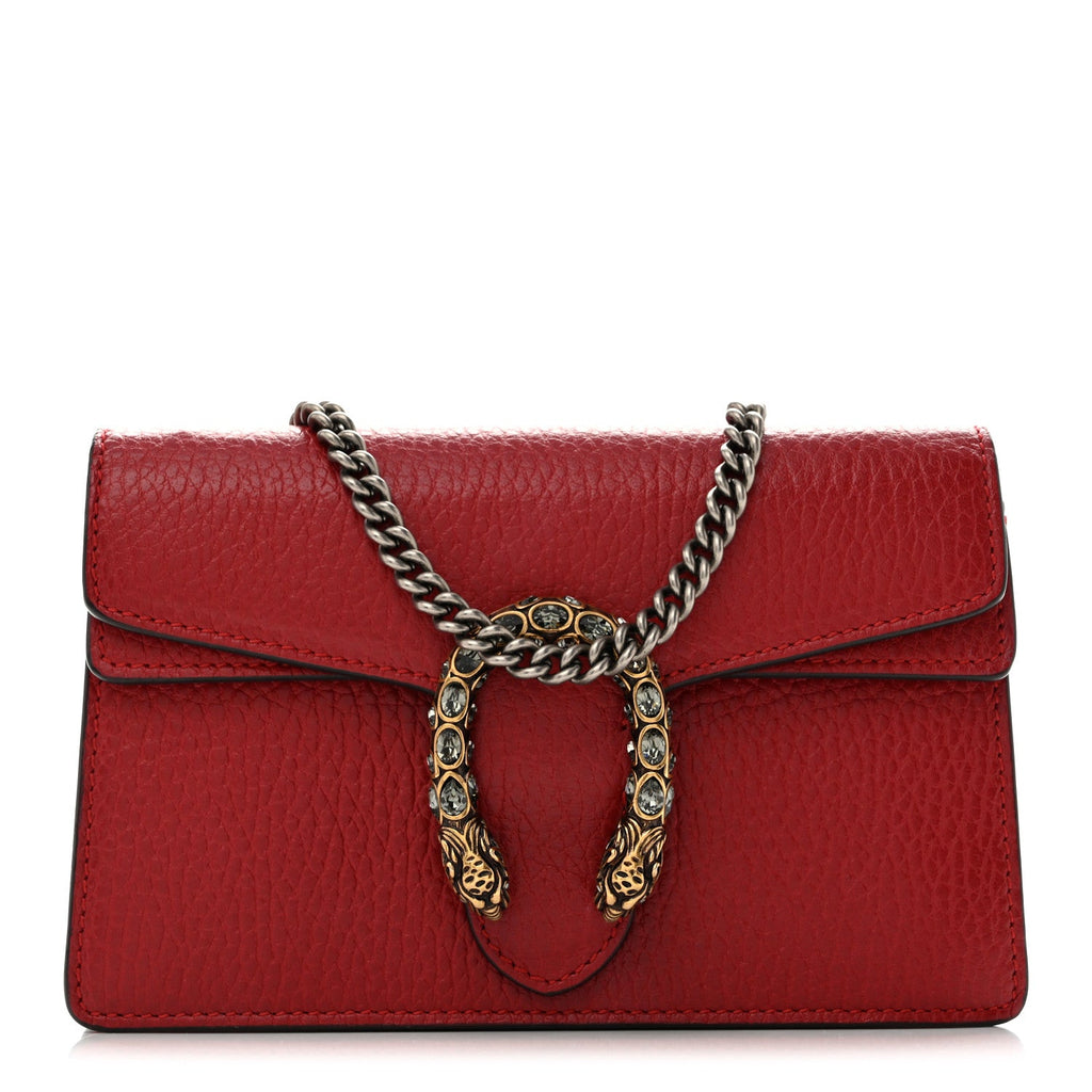 Calfskin Swarovski Crystal Super Mini Dionysus Shoulder Bag Hibiscus Red wholesalehk.shop