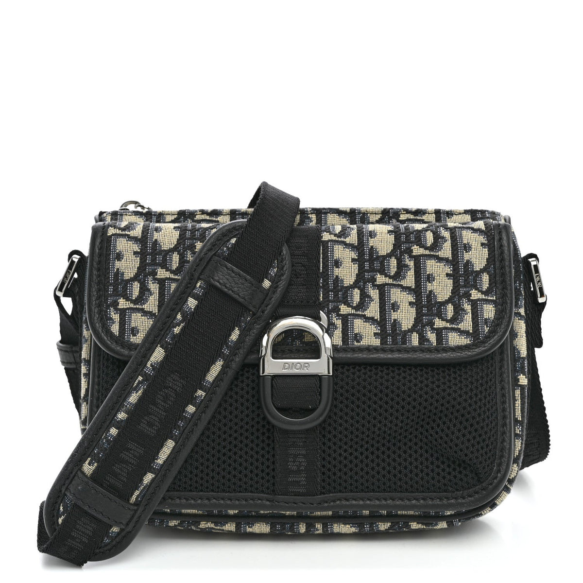 Oblique Jacquard Dior 8 Pouch With Strap Blue Black wholesalehk.shop
