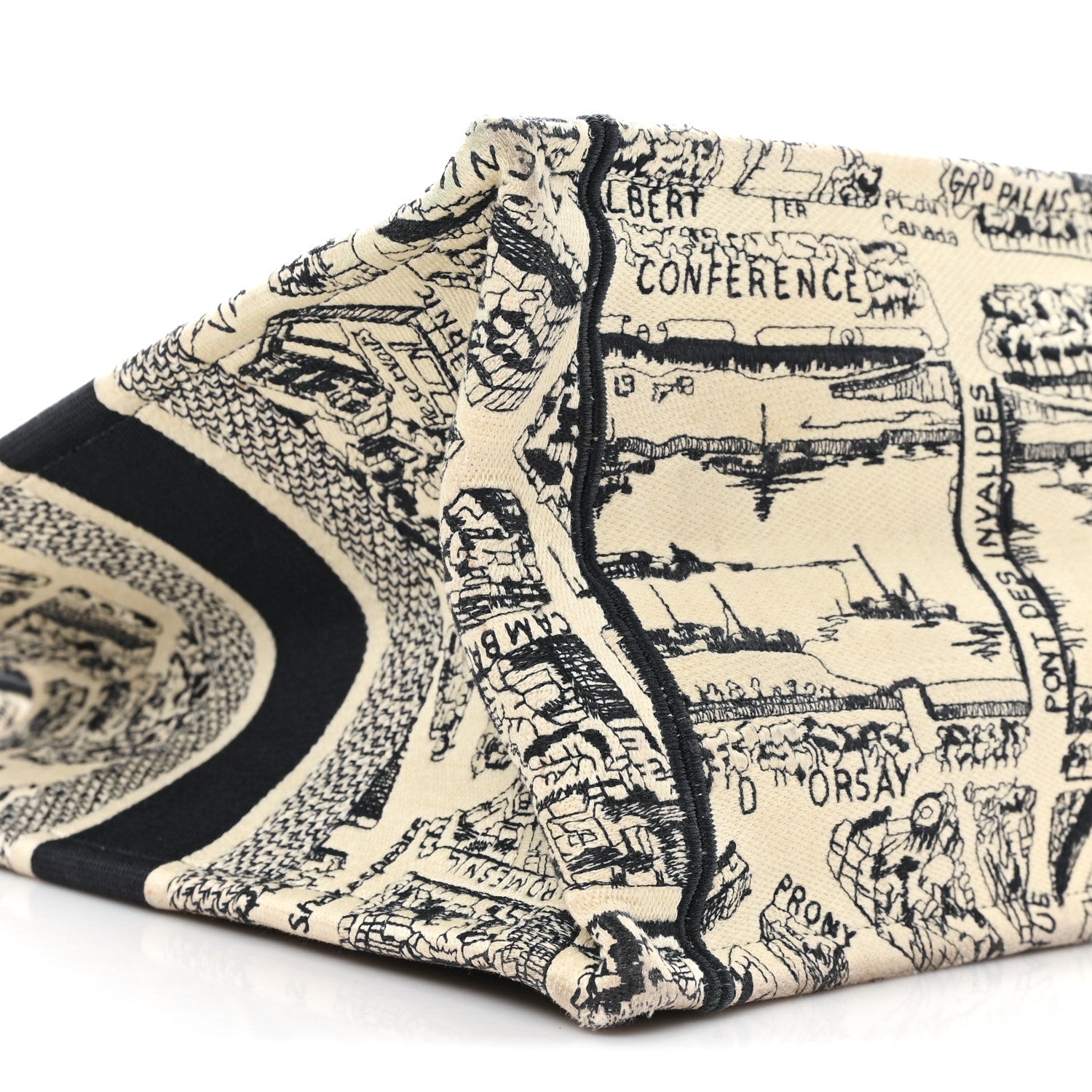 Canvas Embroidered Medium Plan De Paris Book Tote  White Blue £¨ Direct shipment via from wholesalehk.shop