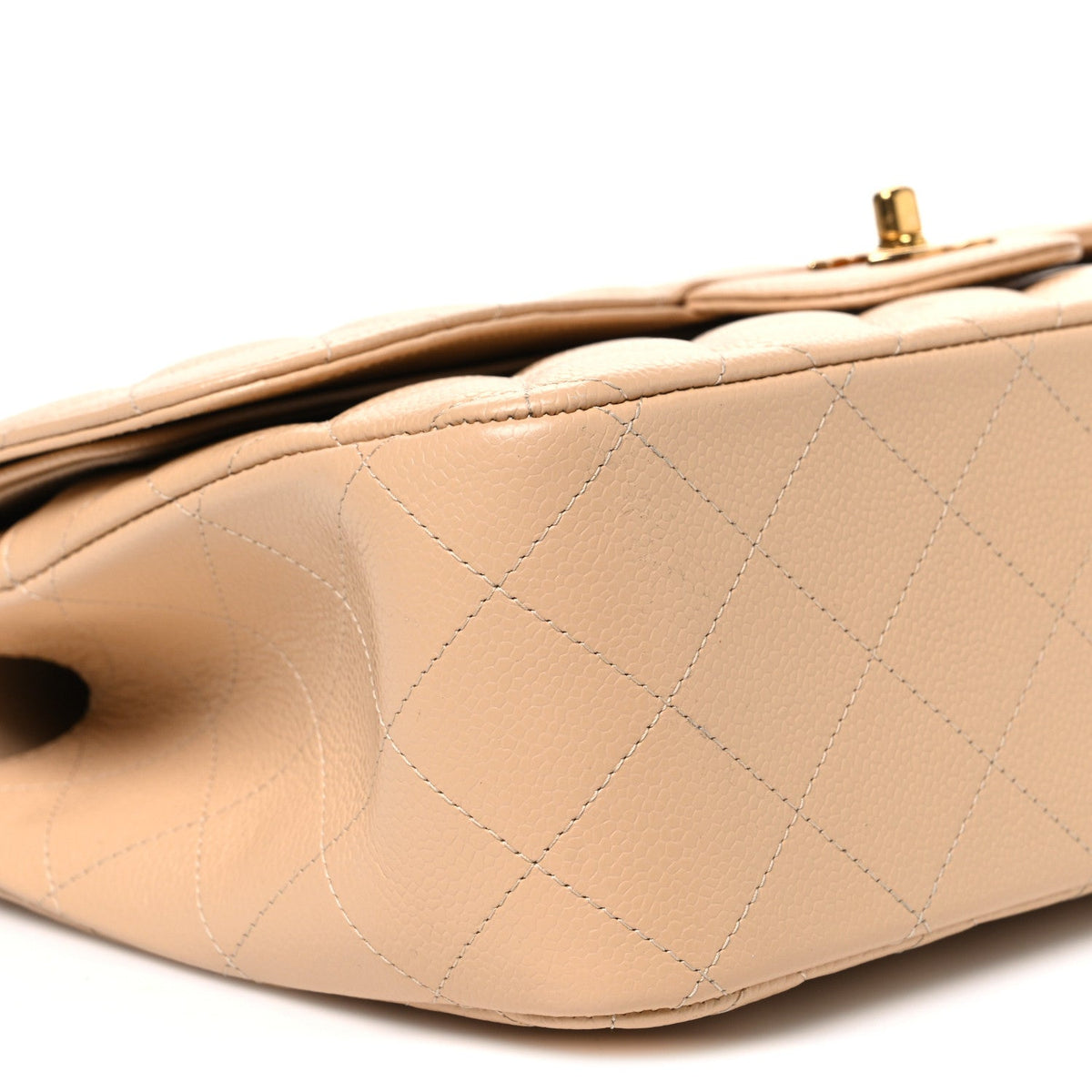 Caviar Quilted Jumbo Double Flap Beige wholesalehk.shop
