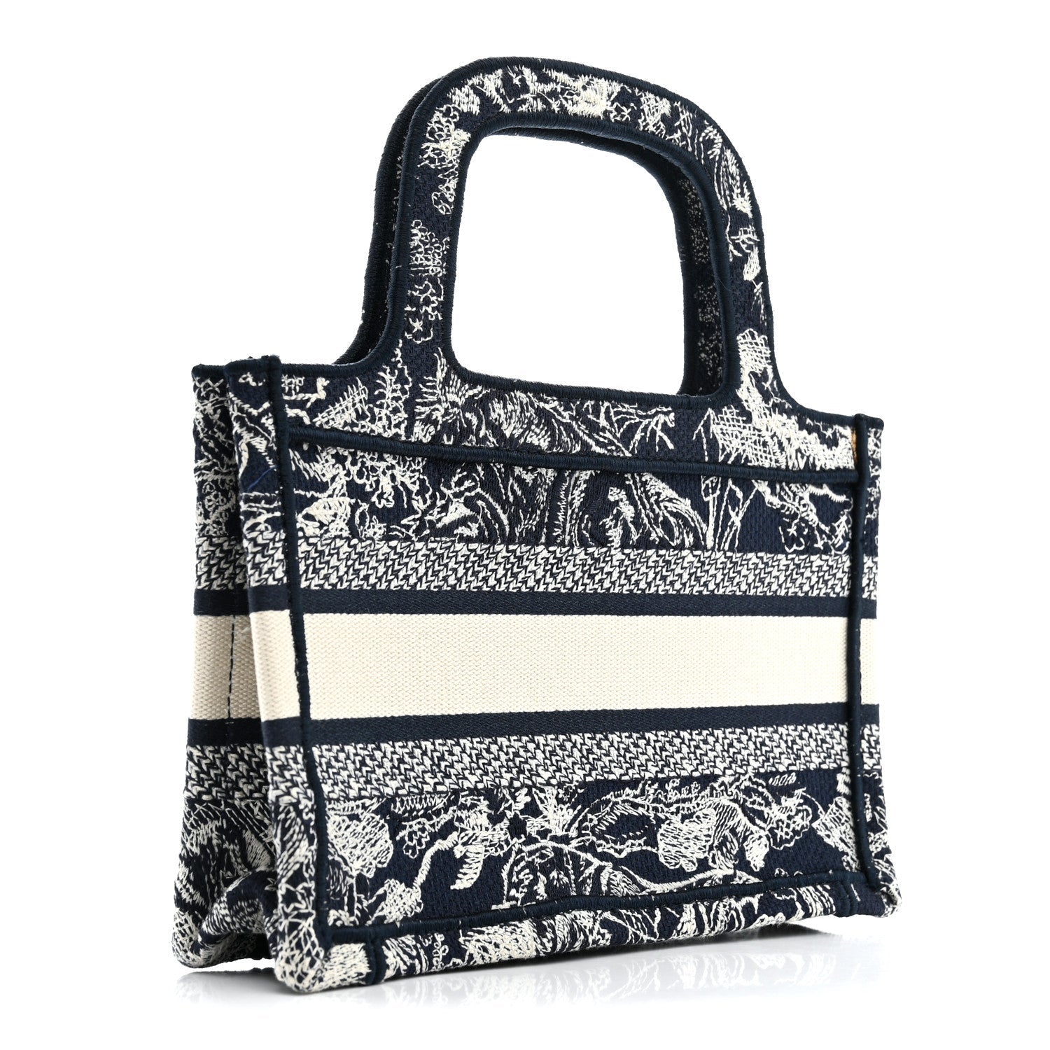 Canvas Embroidered Mini Toile De Jouy Book Tote Blue £¨ Direct shipment via from wholesalehk.shop