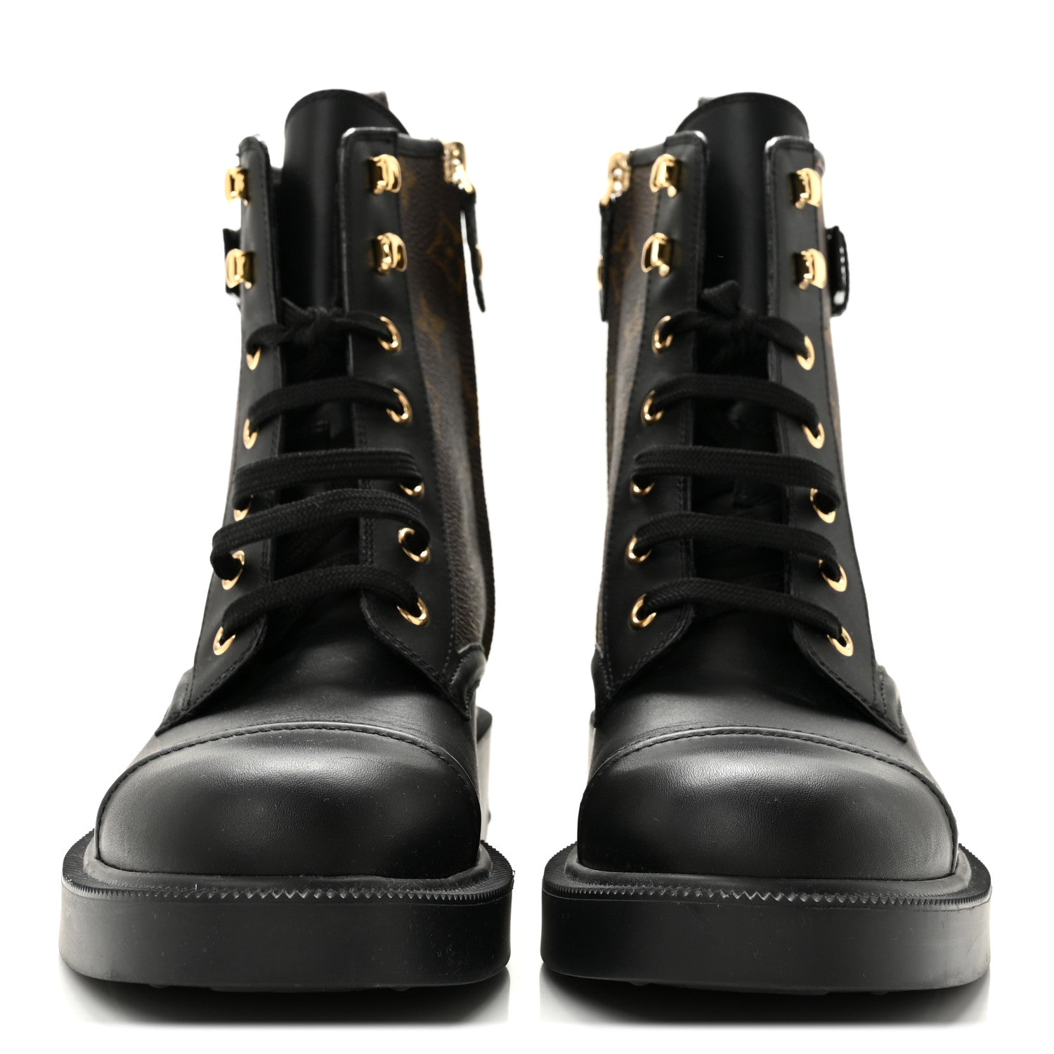 Calfskin Monogram Citizen Flat Ranger Boots 37.5 Cacao Brown Black £¨ Direct shipment via from wholesalehk.shop