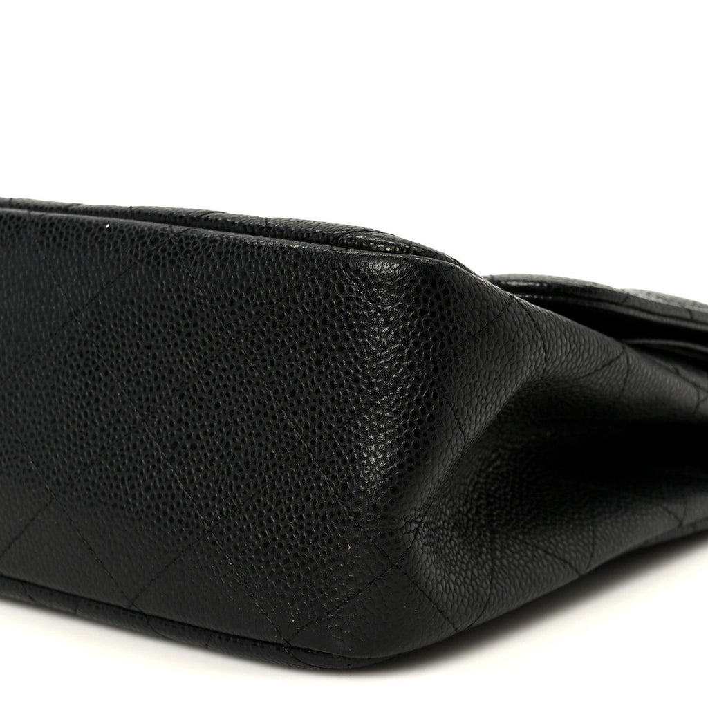 Caviar Quilted Jumbo Double Flap Black wholesalehk.shop