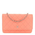 Caviar Quilted Wallet on Chain WOC Coral wholesalehk.shop