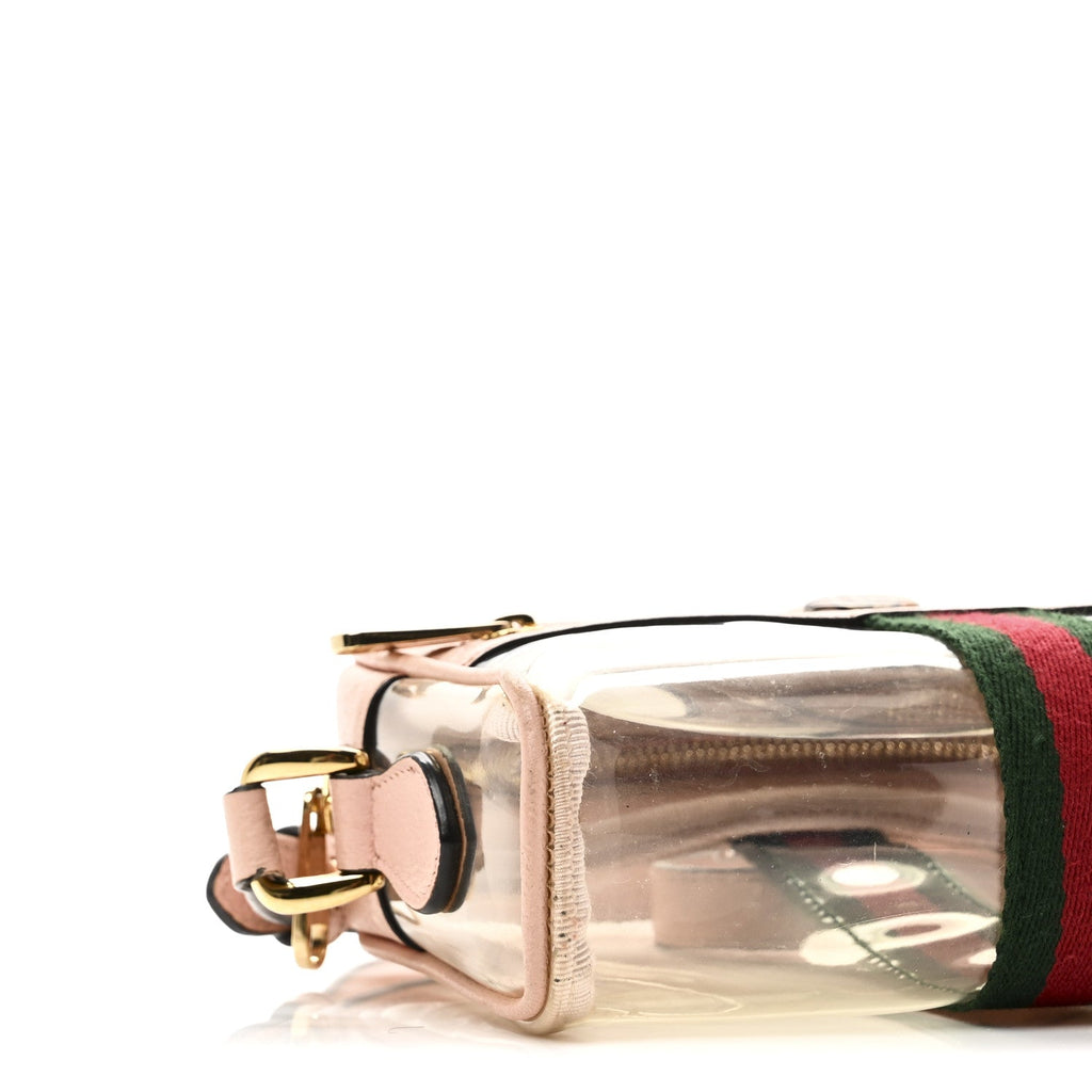 Vinyl Web Mini Ophidia Transparent Shoulder Bag Perfect Pink wholesalehk.shop