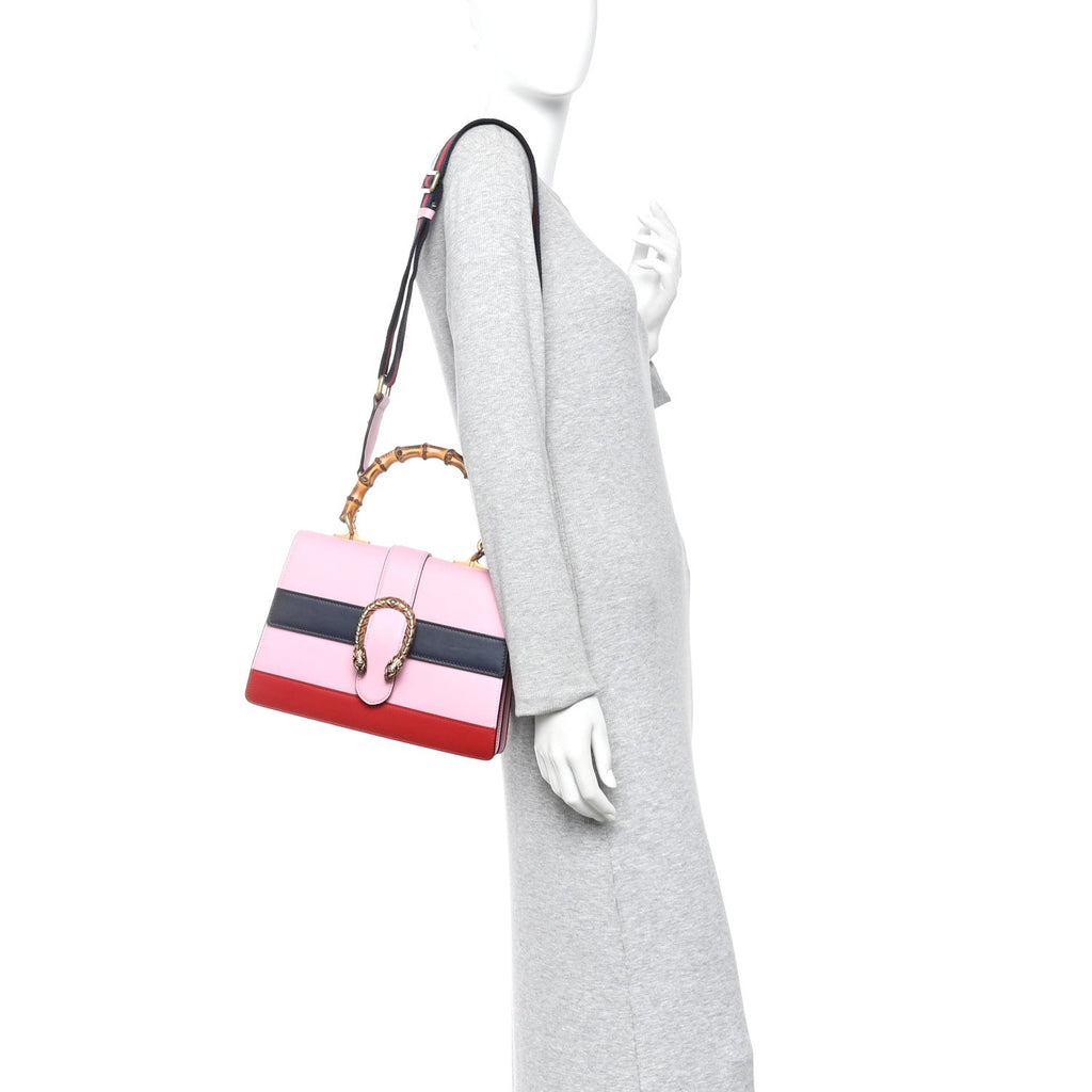 Moon Calfskin Web Medium Dionysus Bamboo Top Handle Bag Sugar Pink Blue Agata Hibiscus Red wholesalehk.shop