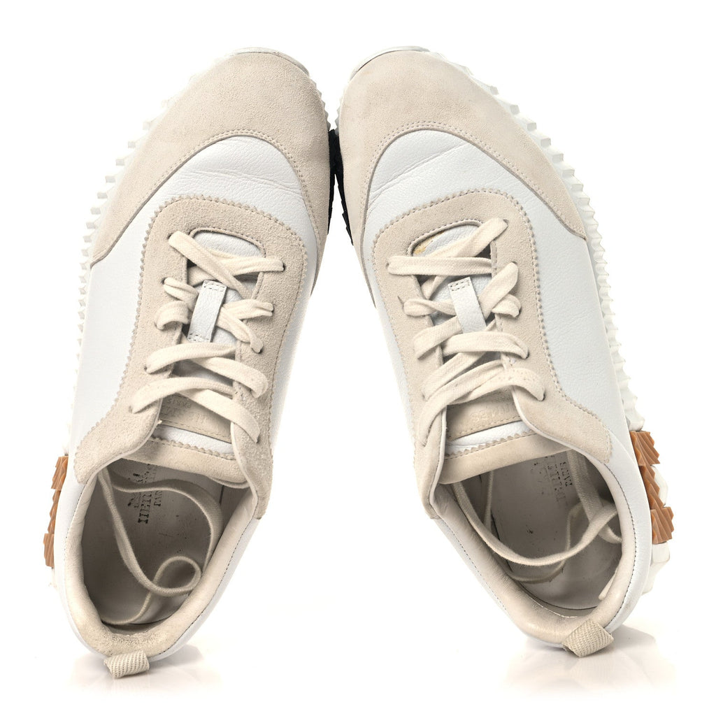 Calfskin Suede Goatskin Bouncing Sneakers 39 White wholesalehk.shop