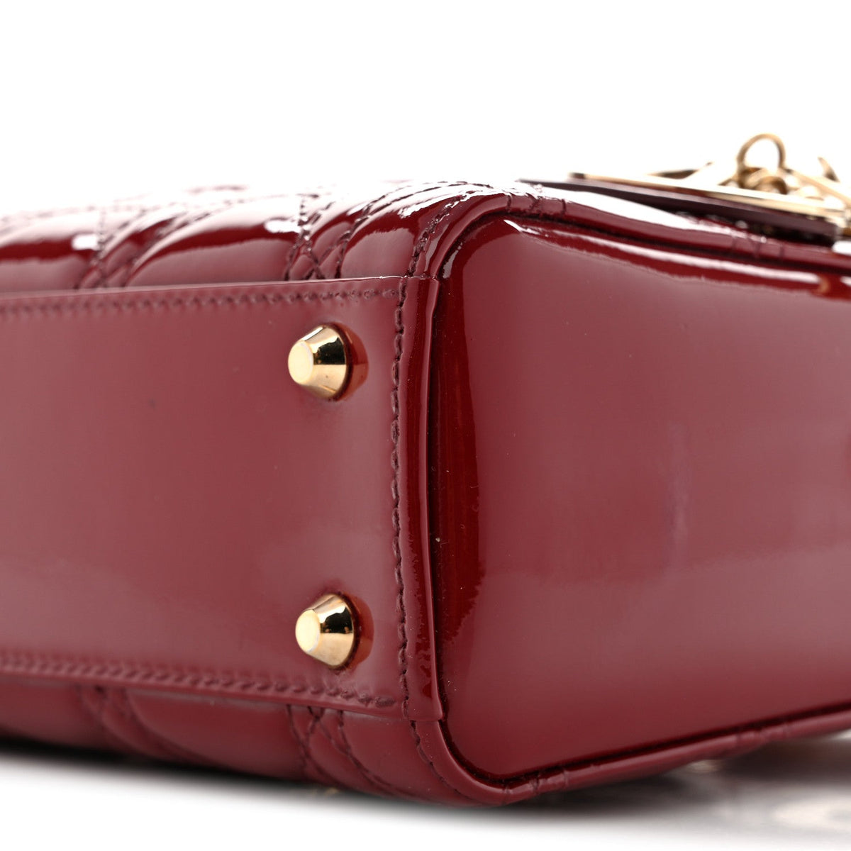 Patent Cannage Mini Lady Dior Red wholesalehk.shop