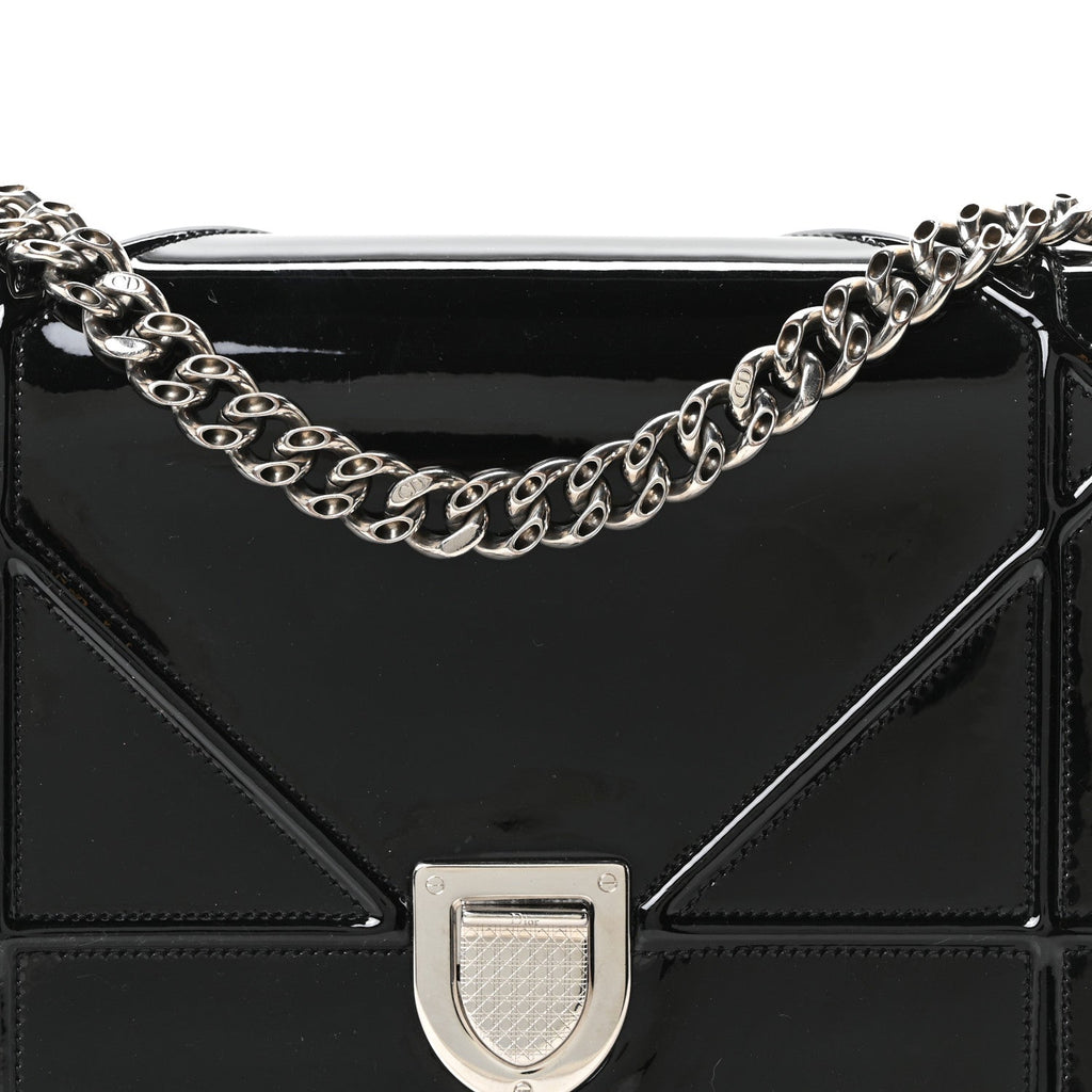 Patent Medium Diorama Flap Bag Black ¡§ Direct shipment via from wholesalehk.shop