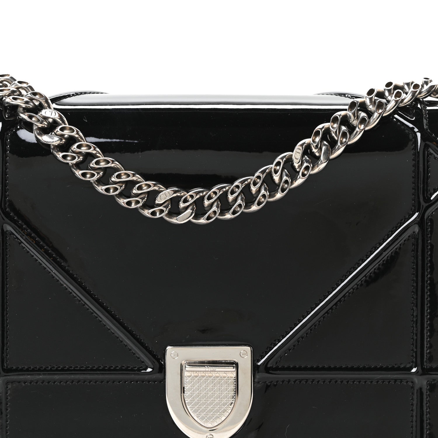 Patent Medium Diorama Flap Bag Black ¡§ Direct shipment via from wholesalehk.shop
