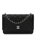 Caviar Quilted CC Turnlock Wallet On Chain WOC Black wholesalehk.shop