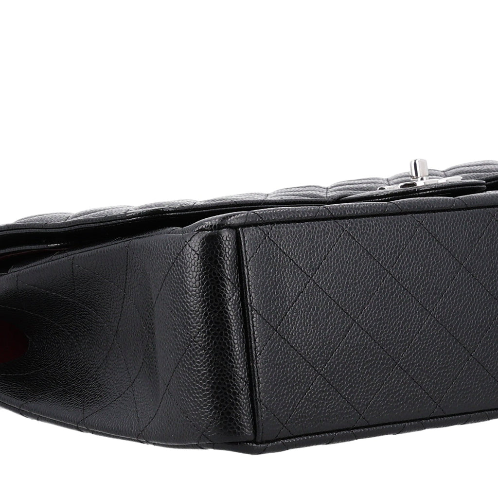 Caviar Quilted Maxi Double Flap Black wholesalehk.shop