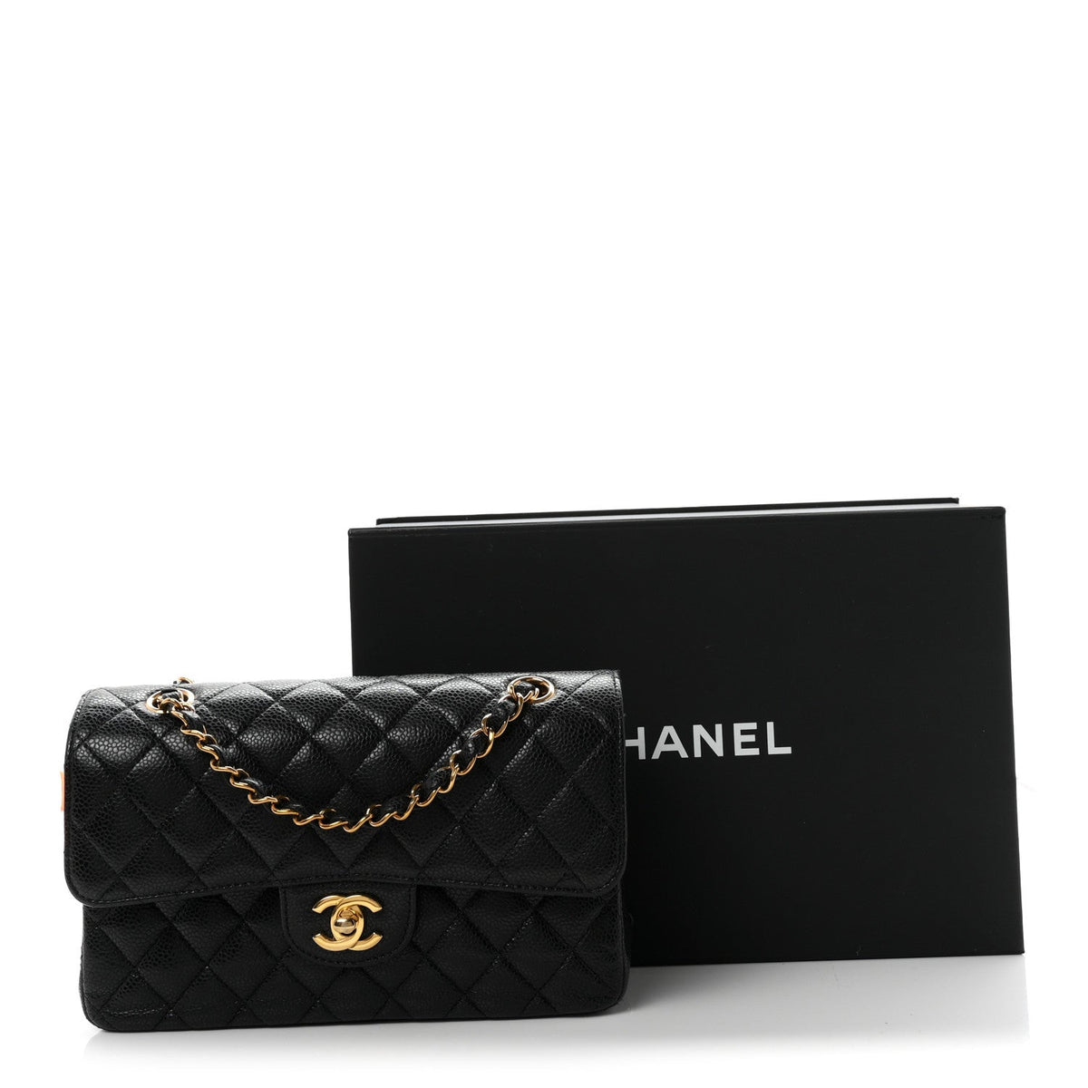 Caviar Quilted Small Double Flap Black wholesalehk.shop