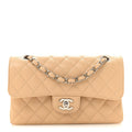 Caviar Quilted Small Double Flap Beige wholesalehk.shop