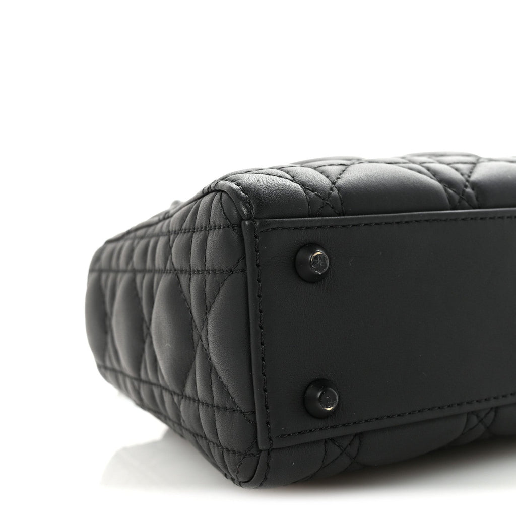 Ultra Matte Calfskin Cannage Mini Lady Dior Black wholesalehk.shop