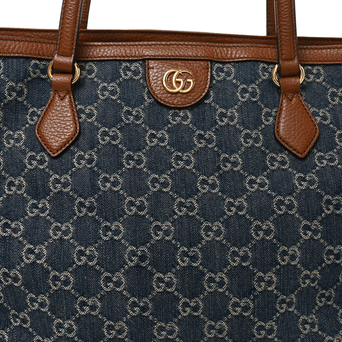 New Denim GG Monogram Medium Ophidia Shopping Tote Blue Tea Cuir wholesalehk.shop