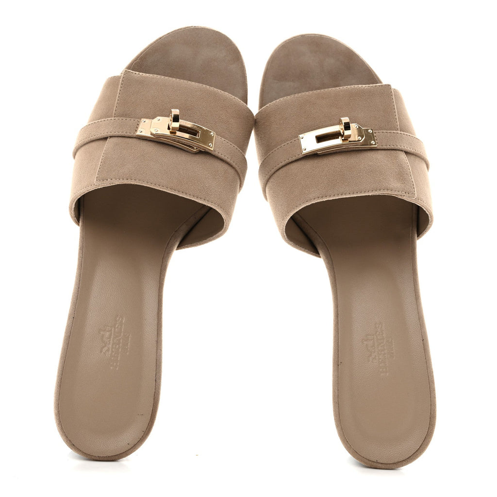 Suede Goatskin Gigi 50 Sandals 40 Beige Sable wholesalehk.shop