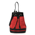 Suede Patent Web Small Ophidia Bucket Bag Hibiscus Red Black wholesalehk.shop