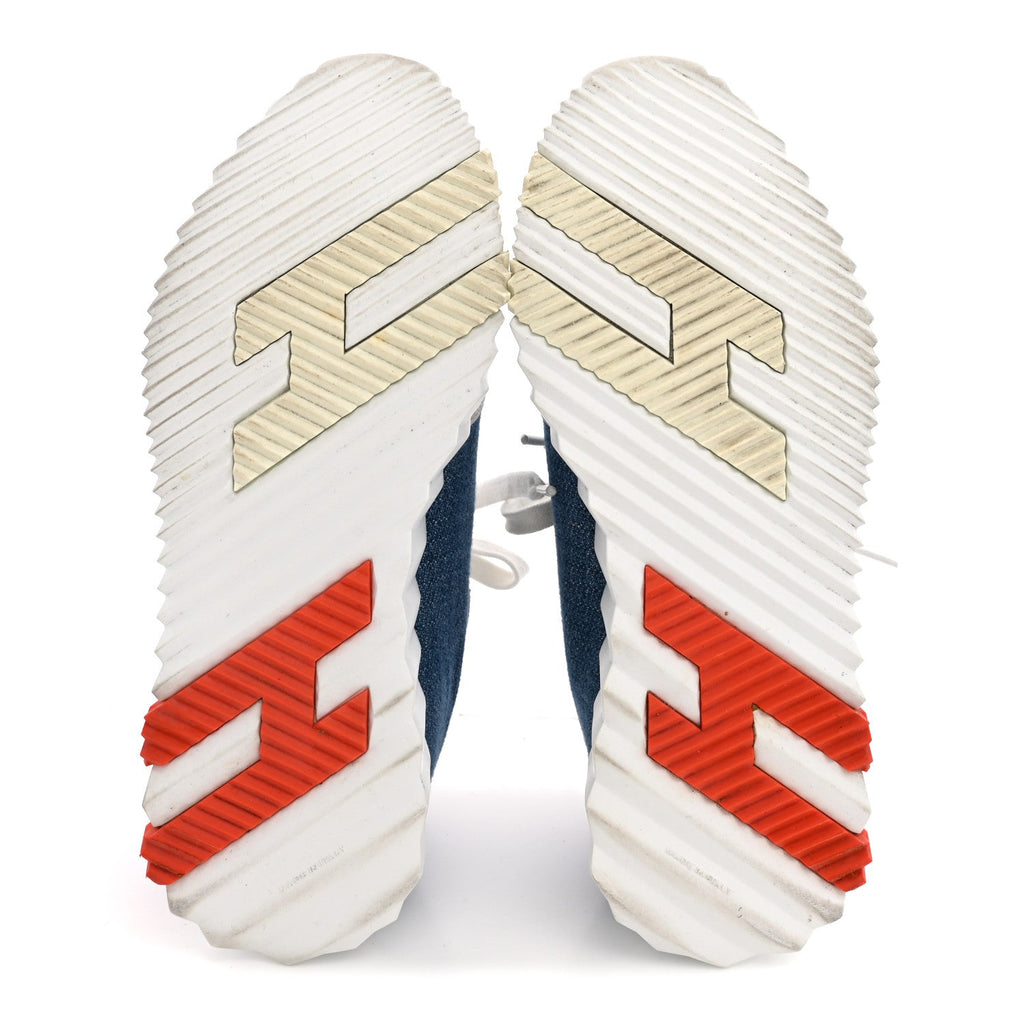 Denim Suede Goatskin Bouncing Sneakers 37.5 Bleu Clair White wholesalehk.shop