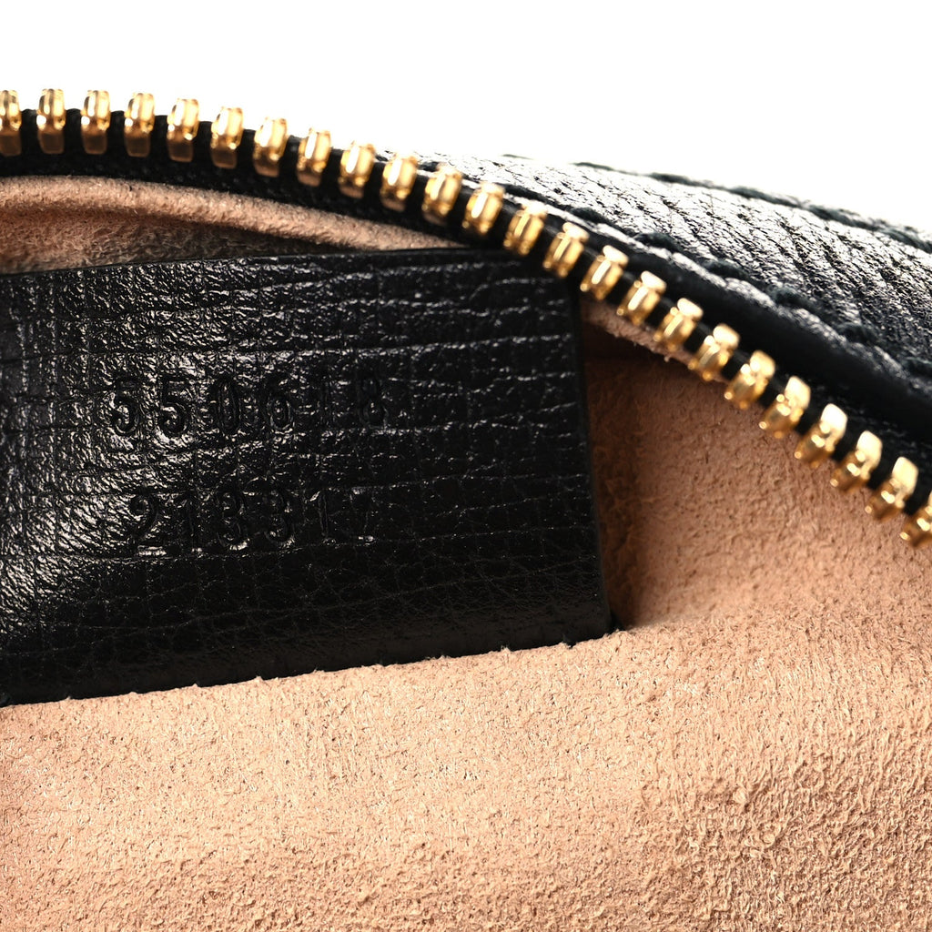 Grained Calfskin Web Mini Ophidia Round Shoulder Bag Black wholesalehk.shop