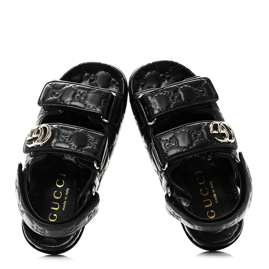 Guccissima GG Embossed Womens Sandals 35 Black £¨ Direct shipment via from wholesalehk.shop