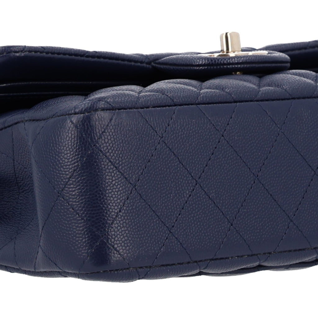 Caviar Quilted Small Double Flap Navy wholesalehk.shop