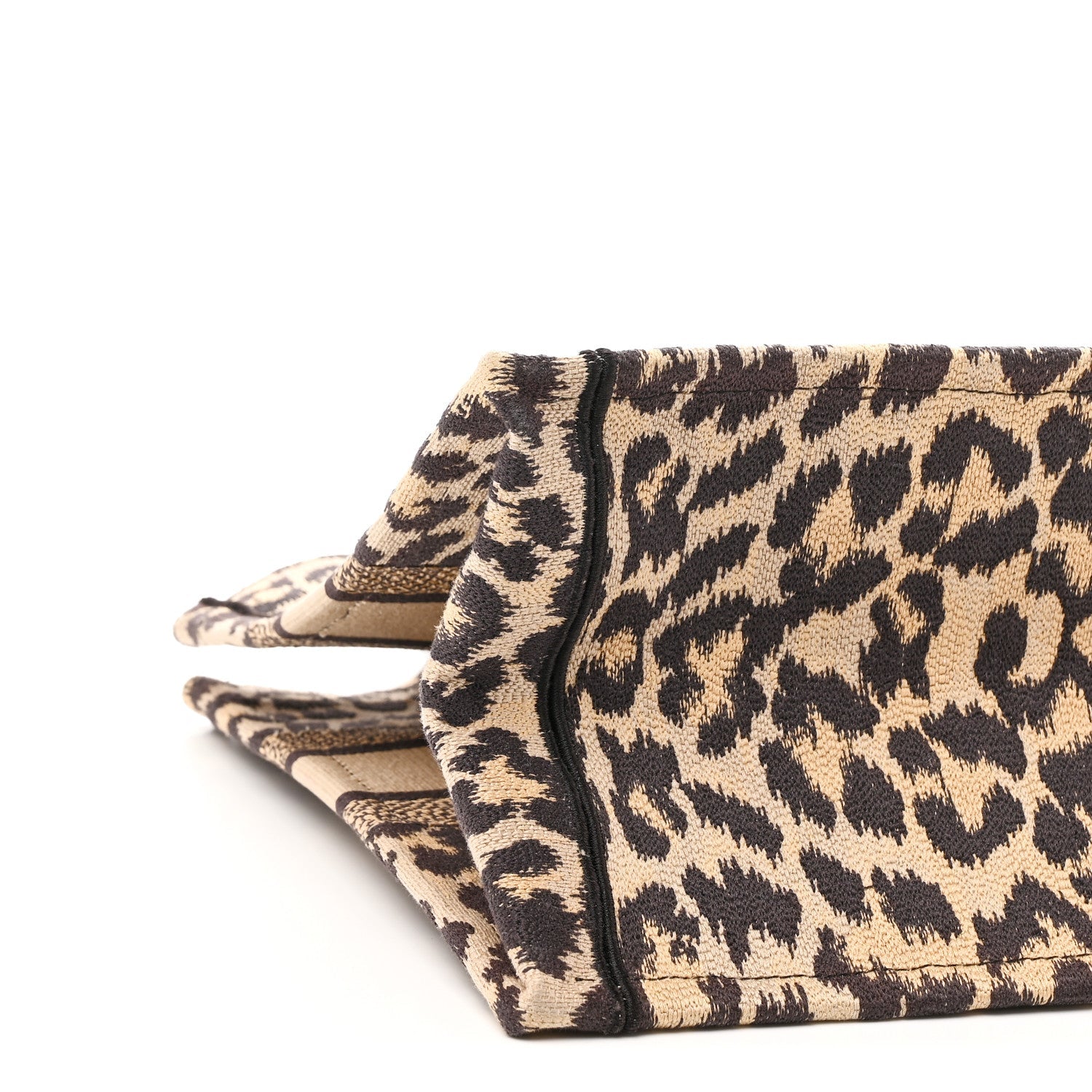 Canvas Mizza Embroidered Medium Leopard Book Tote Beige £¨ Direct shipment via from wholesalehk.shop