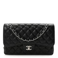 Caviar Quilted Jumbo Double Flap Black wholesalehk.shop