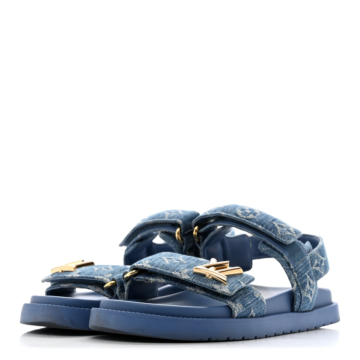 Denim Monogram LV Sunset Comfort Flat Sandals 37 Blue £¨ Direct shipment via from wholesalehk.shop